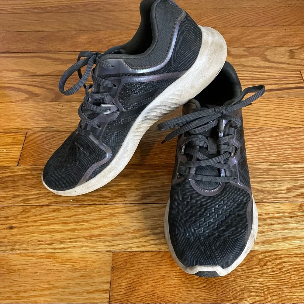 Adidas Bounce Sneakers Size 7.5 Black - Picture 2 of 7